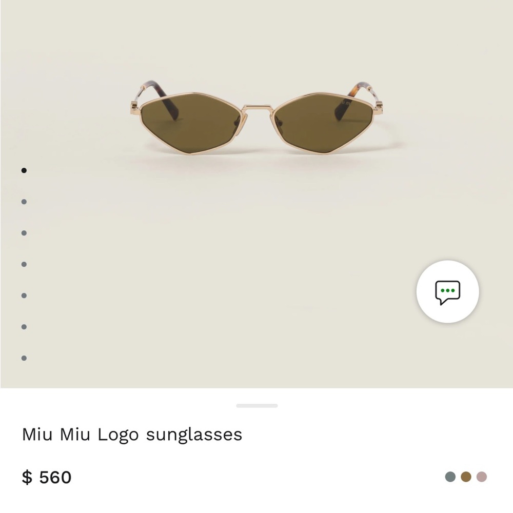 Miu Miu Gold and Brown Sunglasses